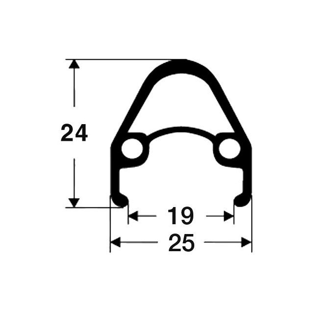 Fälg 622-19 db/svart 36h